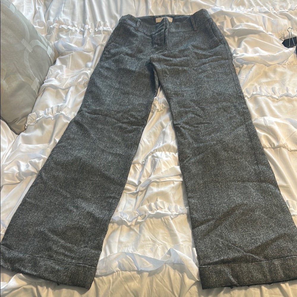 Gray Wide-Leg Trousers
